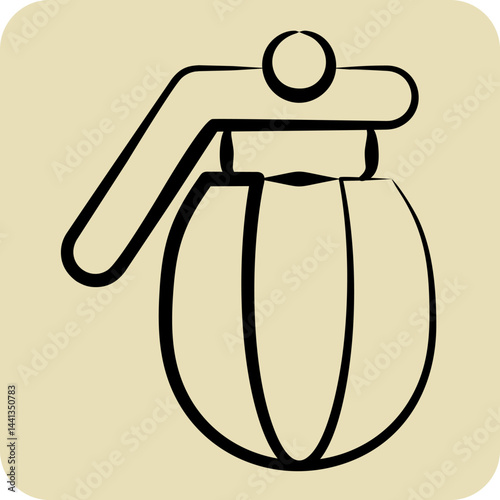 Icon Grenade. related to Military symbol. hand drawn style. design editable