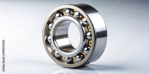 Angular contact ball bearing with axially asymmetric races, manufacturing process , mechanical parts photo