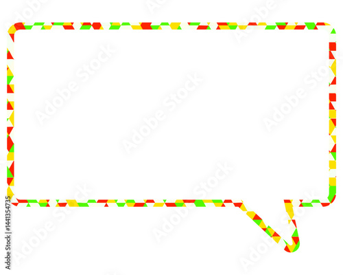 ステンドグラス風吹き出し　三角形模様　四角形