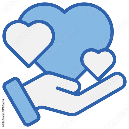 Kindness Blue White Icon