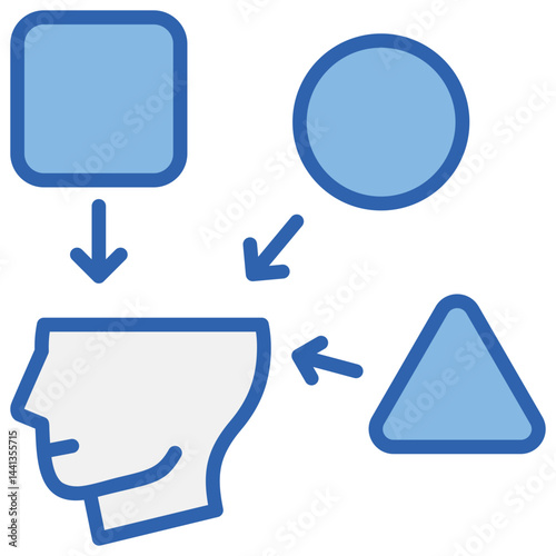Open Mindedness Blue White Icon