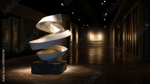 Obraz na płótnie Modern spiral sculpture in a contemporary gallery space. w salonie