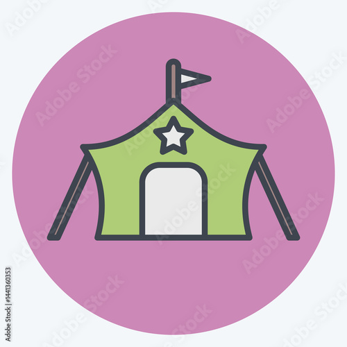 Icon Millitary Tant. related to Military symbol. color mate style. design editable