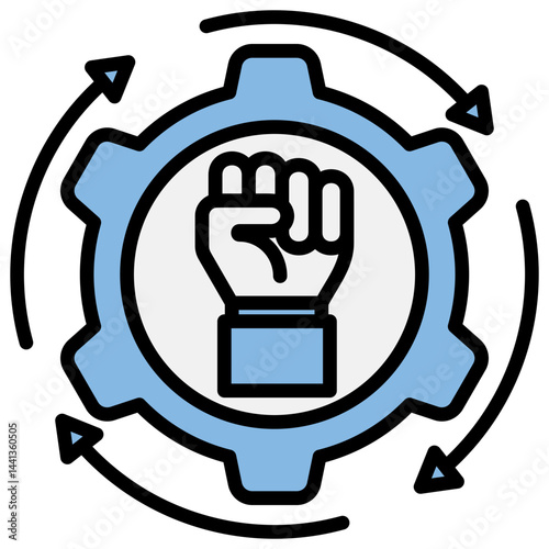 Perseverance Blue Black Icon