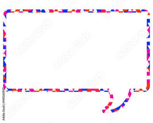 ステンドグラス風吹き出し　三角形模様　四角形