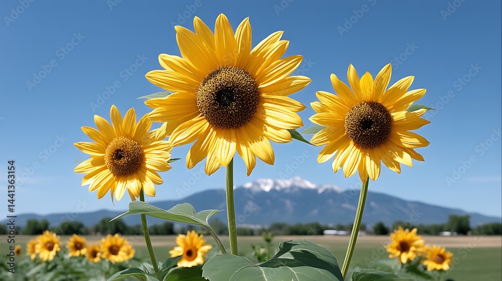 Sunny Sunflowers Mountain Majesty.