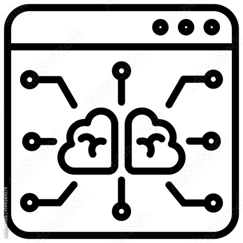 Cognitive Computing Outline Icon