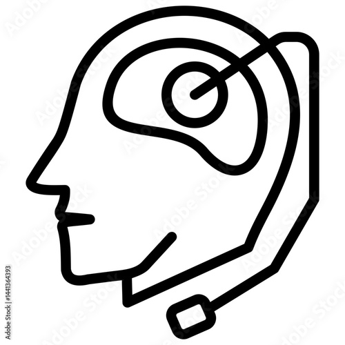 Deep Brain Stimulation Outline Icon
