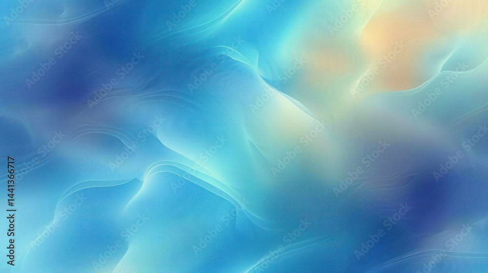 Fototapeta premium smooth flowing abstract blue waves with soft gradients and light reflections creating a calm and serene atmosphere