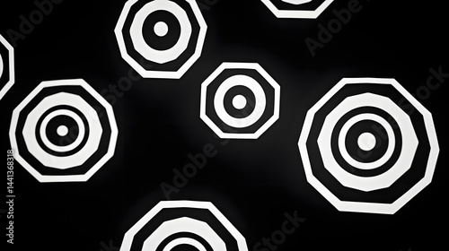 Abstract grayscale snowflake patterns