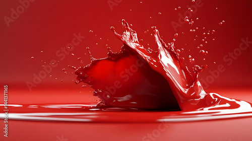 Abstract red form artistic visual