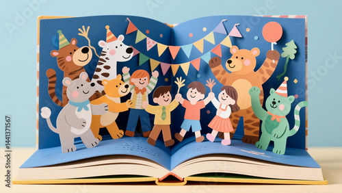 Obraz na płótnie A happy childhood from fairy tale books w salonie
