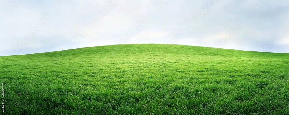 Obraz premium Expansive, verdant field sloping gently upwards.