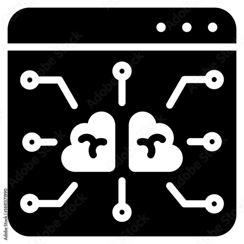 Cognitive Computing Glyph Icon