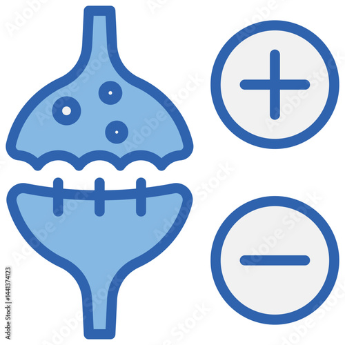 Synaptic Plasticity Blue White Icon
