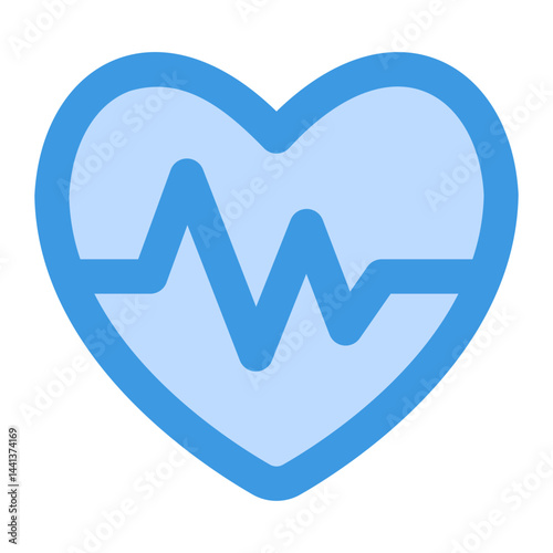 A heart icon with a pulsing line, suitable for health and wellness applications.