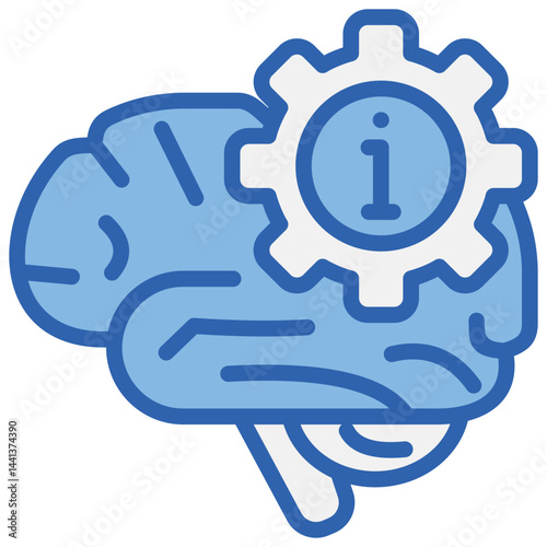 Neural Computation Blue White Icon