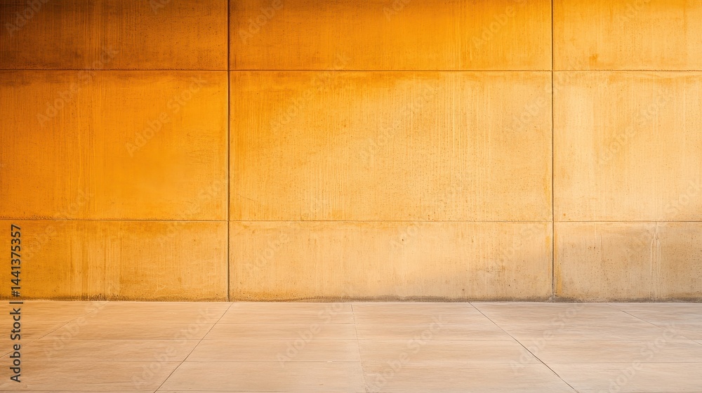 Smooth concrete wall with warm orange hues, creating a minimalist backdrop for creative projects