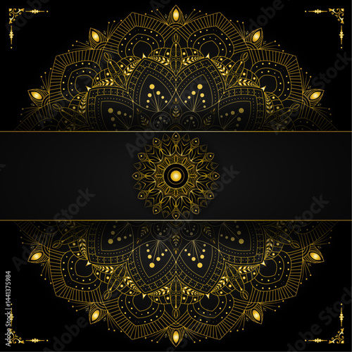Traditional golden ornament mandala design | A Journey Through Sacred Circles: An Elaborate Mandala Design Representing the Eternal Dance of Balance, Harmony, and Spiritual Awakening