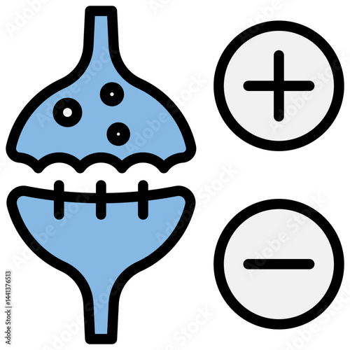 Synaptic Plasticity Blue Black Icon