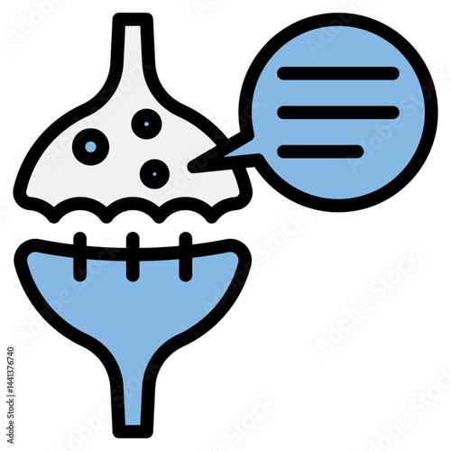 Neurotransmitter Blue Black Icon