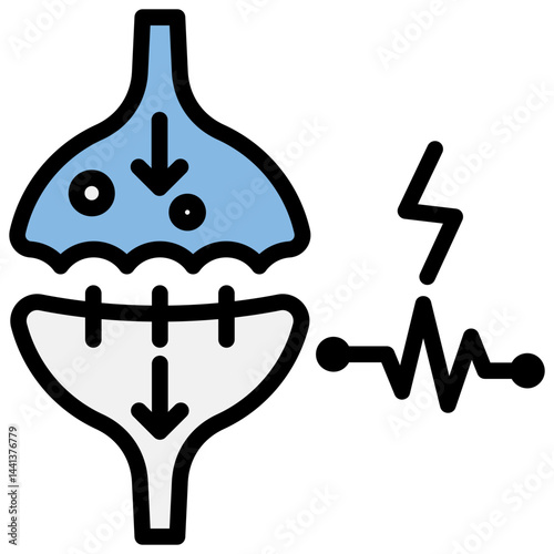 Neural Signal Blue Black Icon