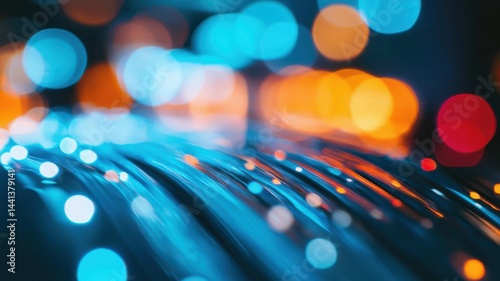 Abstract image of blue and orange light bokeh, suggesting technology and fast data movement in a modern digital world.