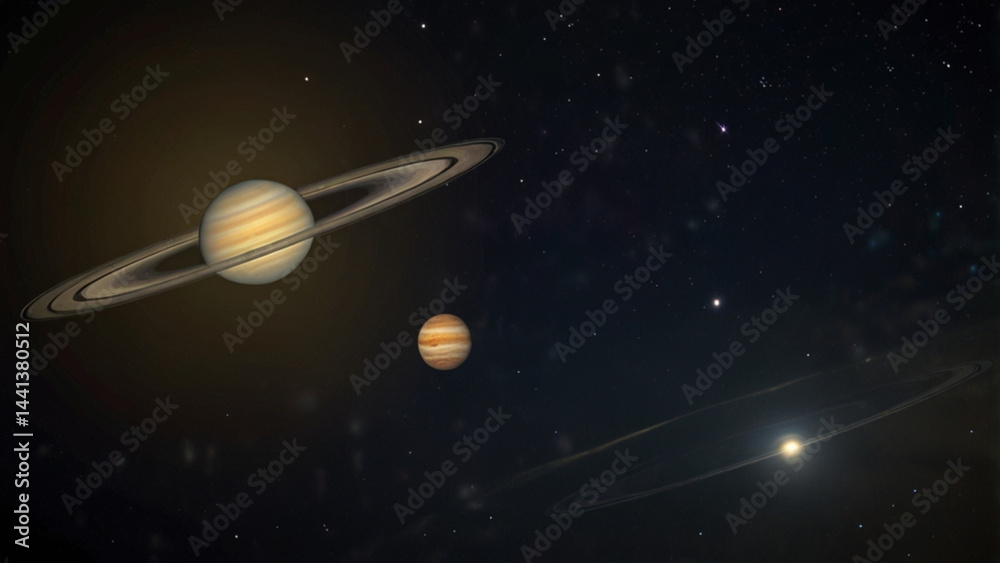 Fototapeta premium saturn and venus