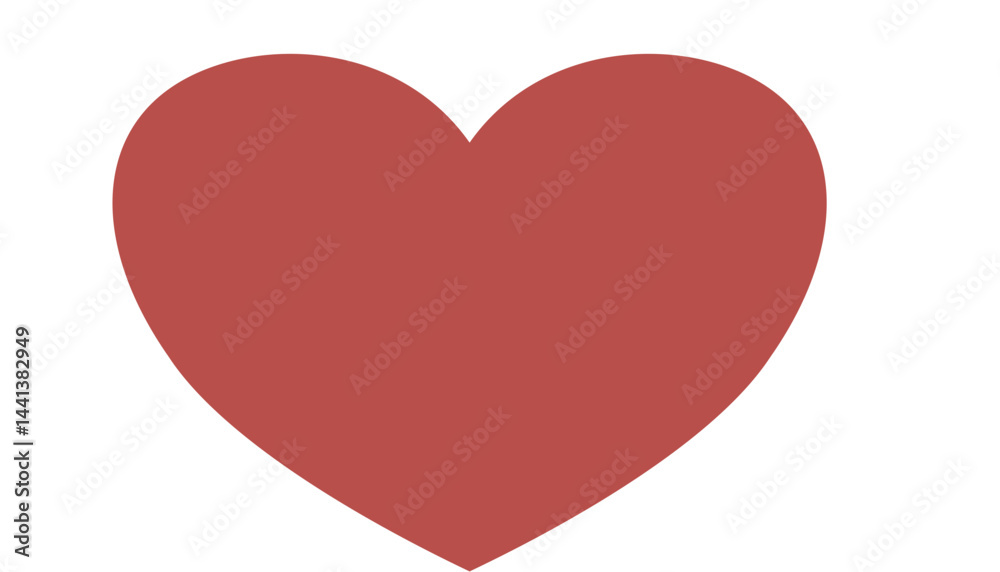 Obraz premium Simple heart icon on white background, minimalistic symbol for love.