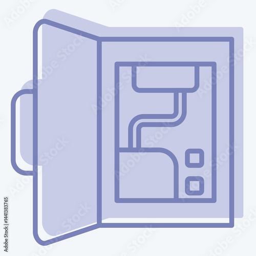 Icon Backup Battery. related to Home Security symbol. two tone style