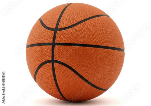 Wallpaper Mural A single orange basketball with black lines on a plain white background in a studio setting Torontodigital.ca