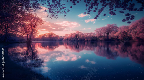 Dreamy abstract water reflection