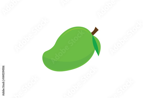 Fresh Mango with leaves logo design, Vector design concept