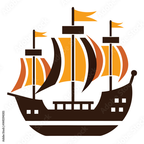 Caravel icon isolated on white background