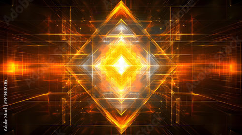 Glowing abstract diamond energy art