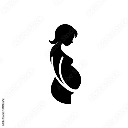 Pregnant expectant mother icon with transparent background