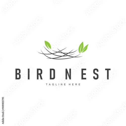 Simple line design concept bird nest logo illustration places where birds nest simple elegant symbol of nature