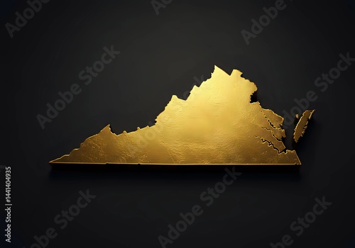 Golden State Outline Against a Dark Background