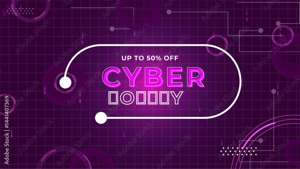 Obraz premium Gradient futuristic cyber monday background