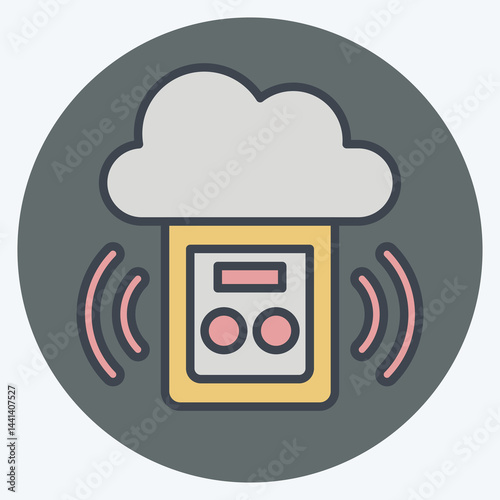 Icon Carbon Monoxide Detector. related to Home Security symbol. color mate style
