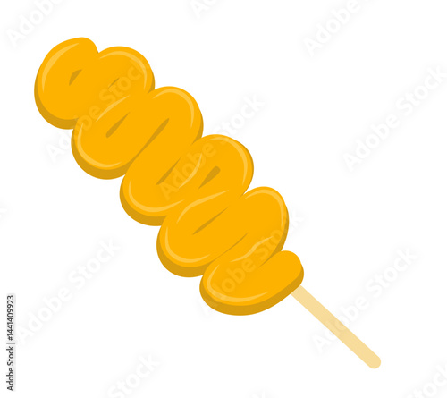 Illustration of Chicken Intestines Street Food