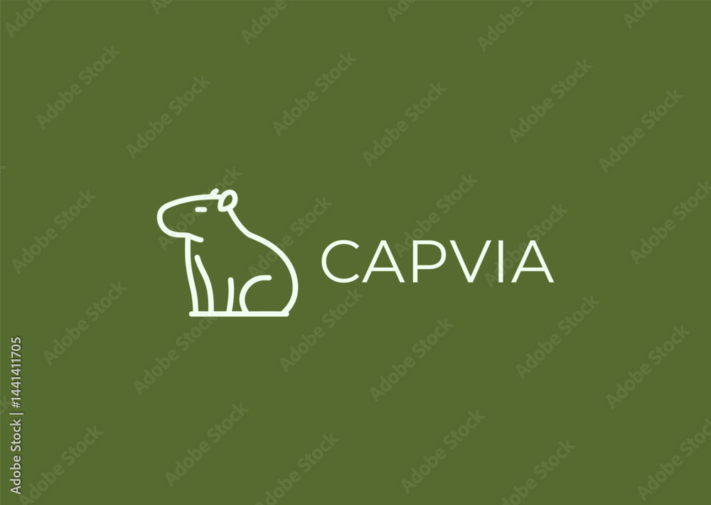 Capybara logo with calm and friendly animal vibe Capybara logo with calm and friendly animal vibe