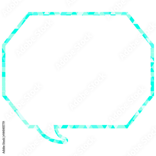 ステンドグラス風吹き出し　三角形模様　角のある八角形