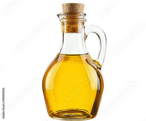 A bottle of extra virgin olive oil, cut out white background. PNG photo
