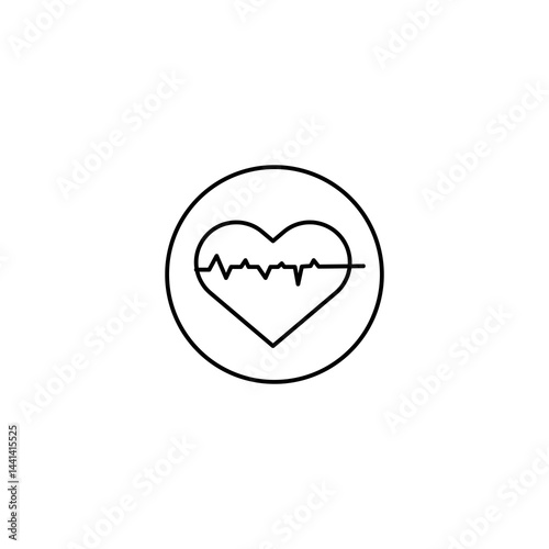 Heart rate icon Vector flat thin line on white background..eps