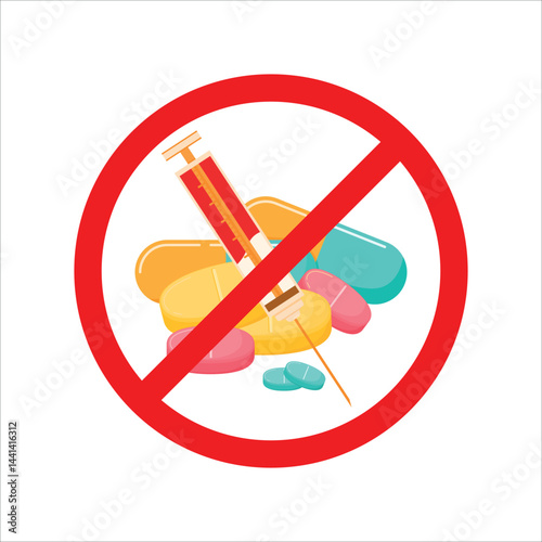 Anti drug day element decoration icon clipart vector illustration for poster and banner