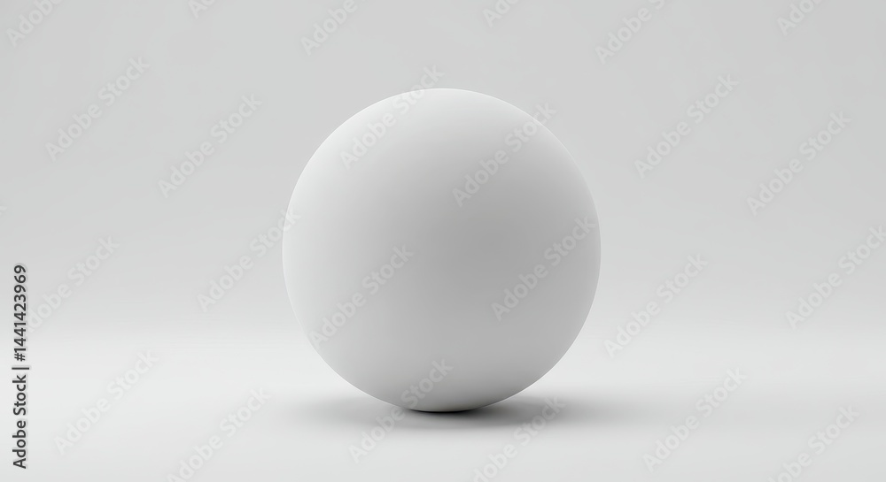 A minimalistic image of a white sphere on a white surface with soft lighting and subtle shadows A minimalistic image of a white sphere on a white surface with soft lighting and subtle shadows