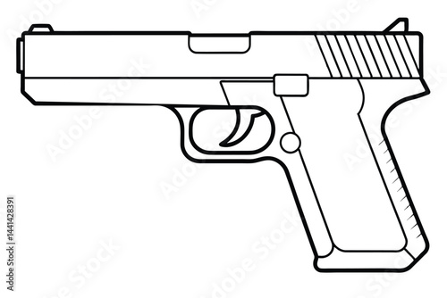 Line drawing of a handgun.