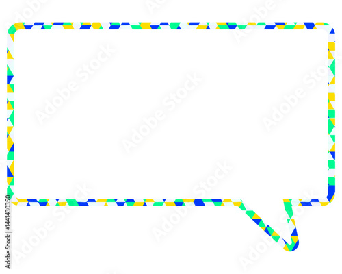 ステンドグラス風吹き出し　三角形模様　四角形