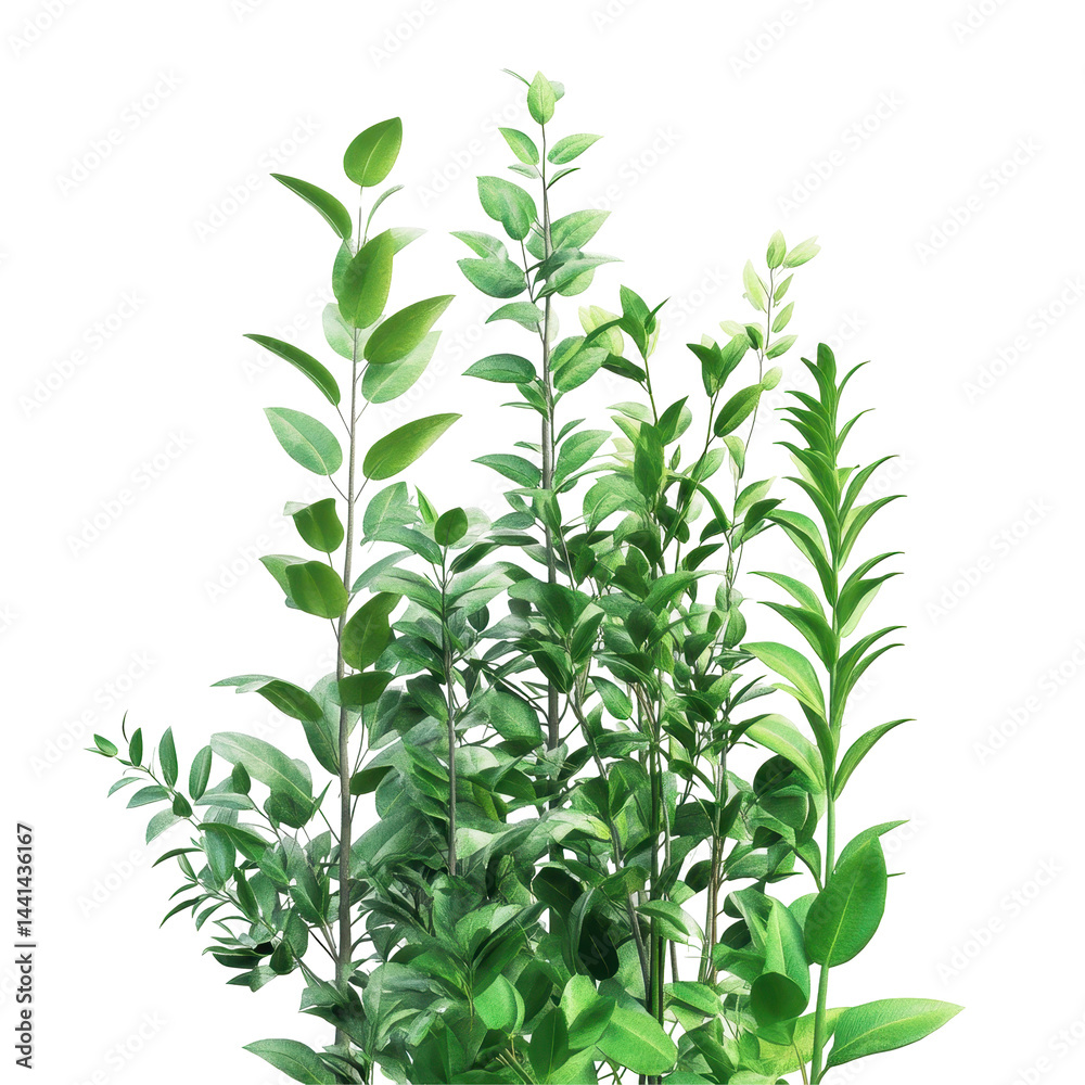 Obraz premium Close-up of a dense cluster of greenery with a colorful, distorted background.